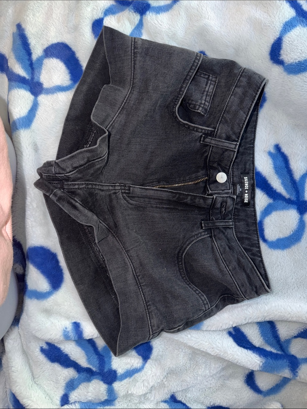 silence + noise Black Denim Jean Shorts